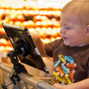 Mount iPad or Galaxy Tablet Securely to Grocery Shopping Cart