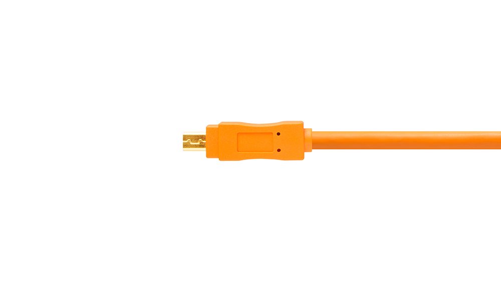 Tether Tools TetherPro 15' USB 2.0 Type-A male to Mini-B male 8-Pin Cable, Orange