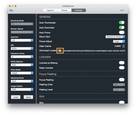 Setting the Download Location for Case Air on Mac