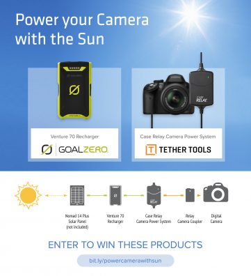 Solar Powered Memories Giveaway from Goal Zero and Tether Tools