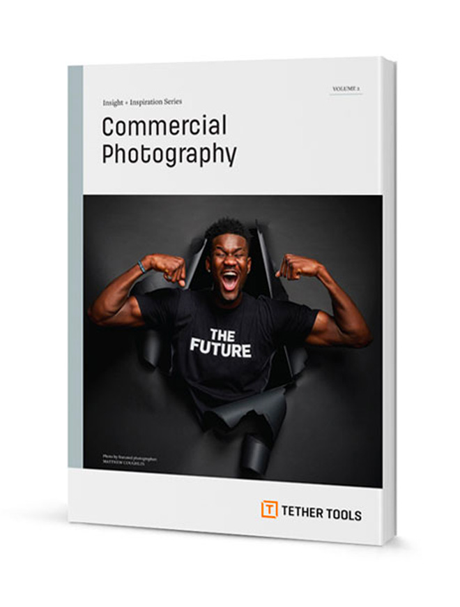 A book with a title that reads: Commercial Photography